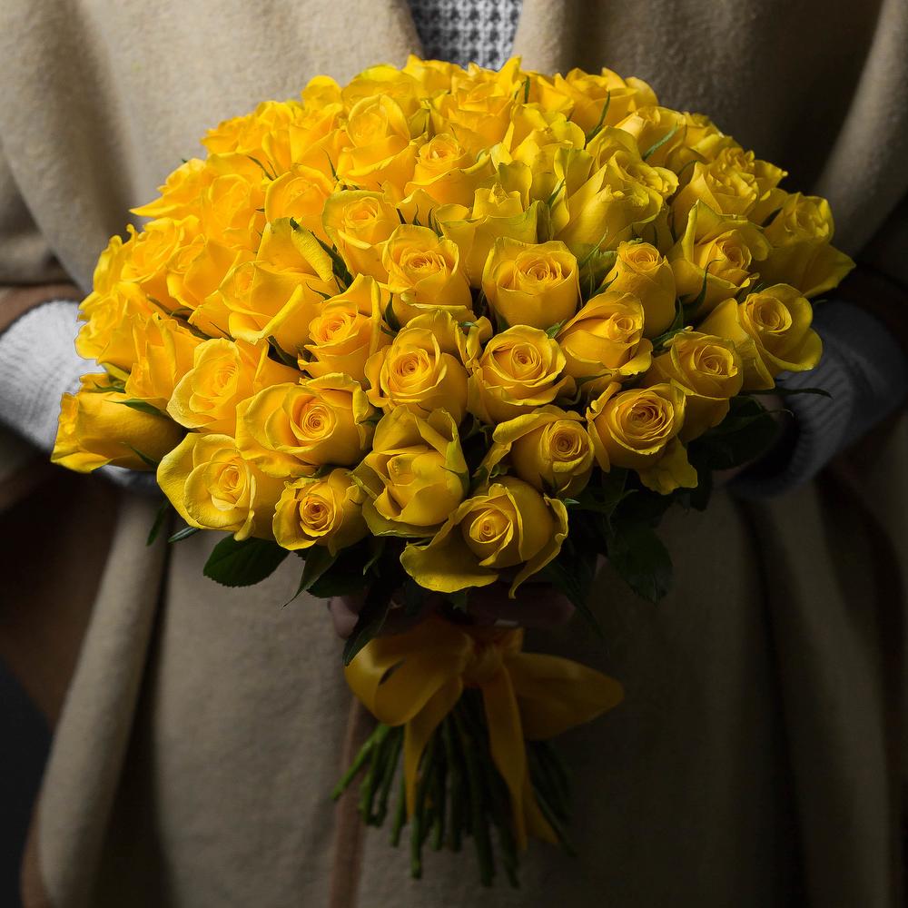 Букет из 51 желтой розы (50 см)