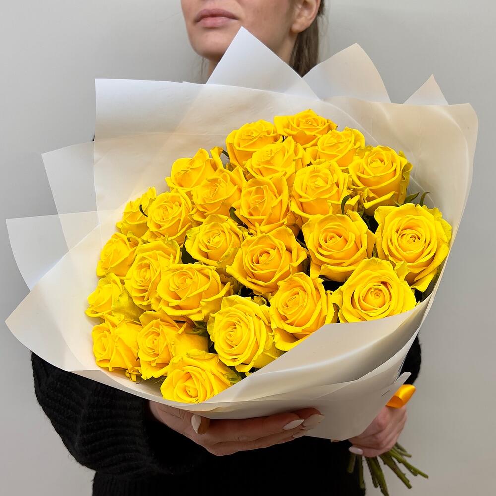 Букет желтых голландских роз