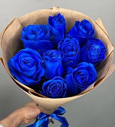 Букет 9 Синих Роз