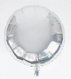 Шар - серебро фольгированный круг 48 см