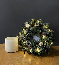 Венок "Twinkle" из нобилиса с гирляндой 